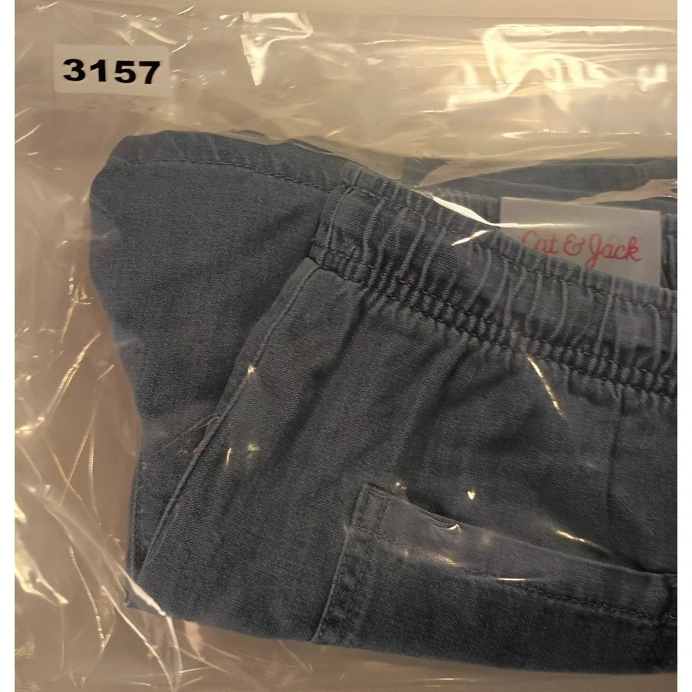 Cat & Jack Girls Light Wash Adjustable Waist Pull-On Shorts Size L 10/12 NWT NWT
